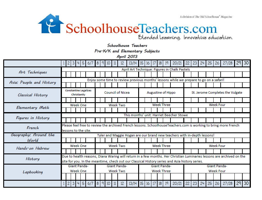 April 2013-PreK Checklist image