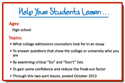 college admission essay questions