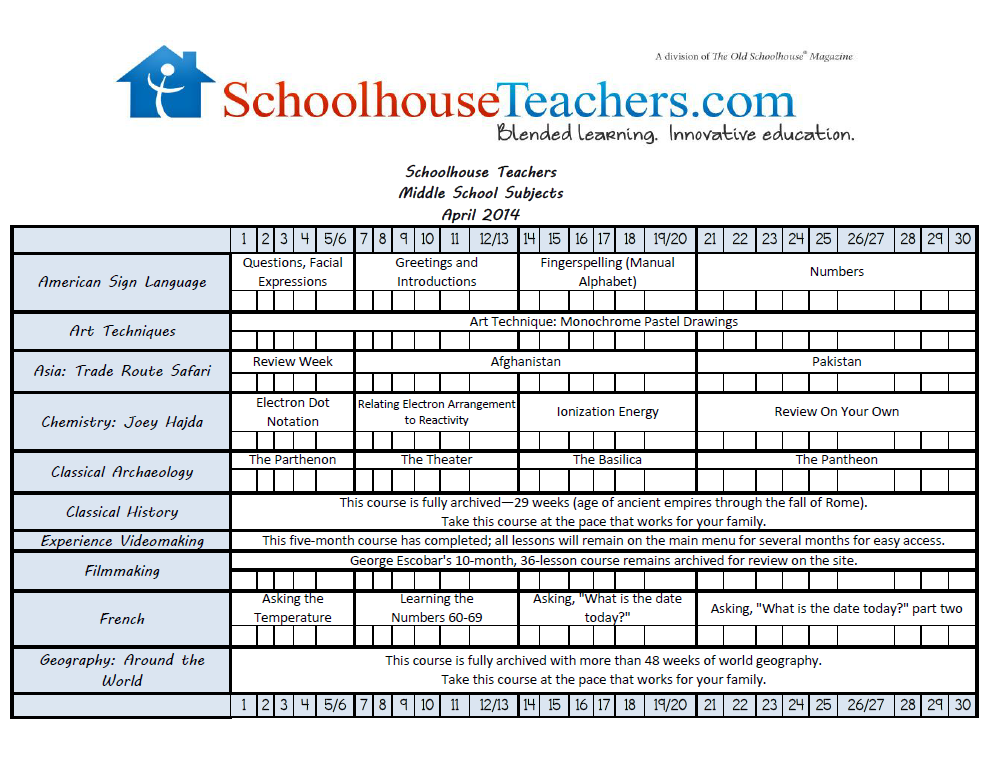 Middle School Checklist image