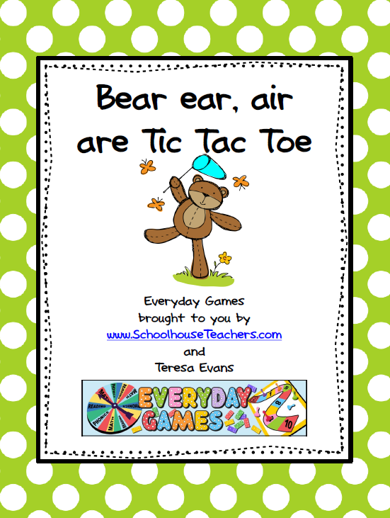 Bear ear, air, are Tic Tac Toe