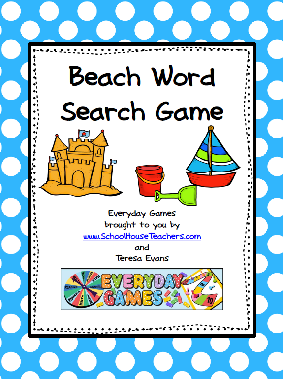 Beach Word Search Game