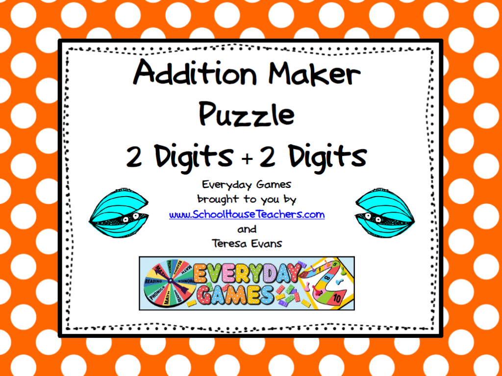 Addition Maker Puzzle - 2 Digits + 2 Digits