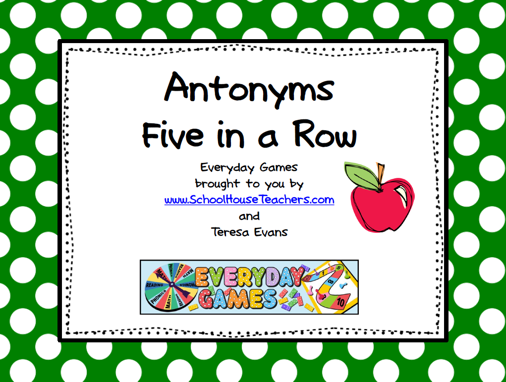 Antonyms Five in a Row