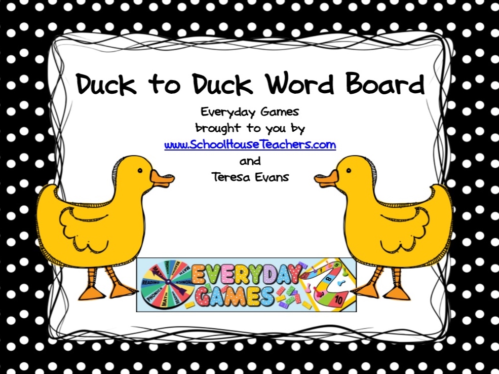 Duck to Duck Word Board - SchoolhouseTeachers.com