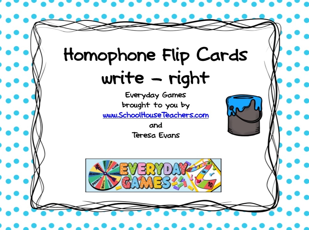 Homophone Flip Cards - write-right - SchoolhouseTeachers.com