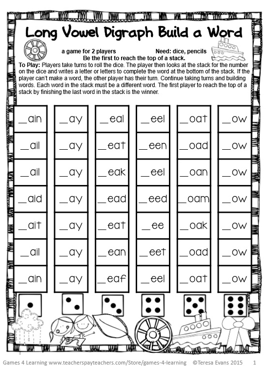 Long Vowel Digraph Build a Word