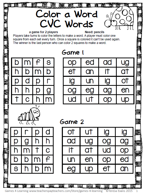 Color a Word CVC Words