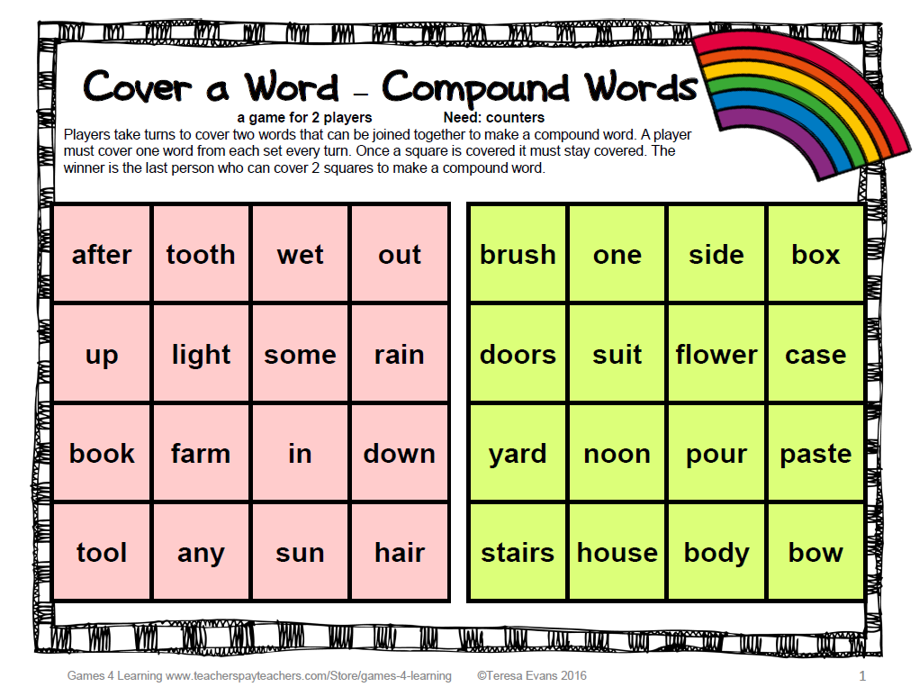 Cover a Word Compound Words