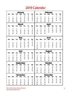 Free Printable Calendars - SchoolhouseTeachers.com