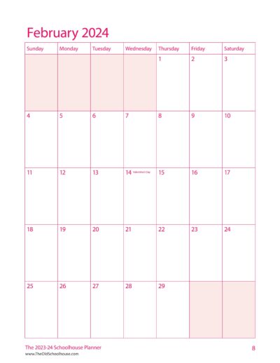 Free Printable Calendars - SchoolhouseTeachers.com