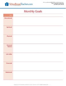 Help Chart - Monthly Goals Chart 3-10-26