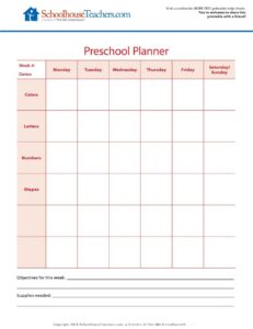 Help Chart - Preschool Planner 3-10-26