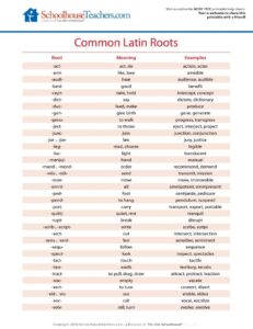 Help Charts - Blog - Common Latin Roots Image 3-24-26