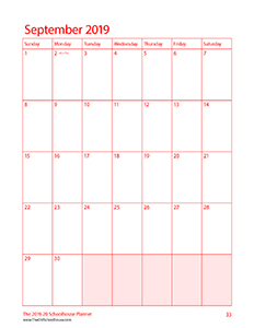 Free Printable Calendars - SchoolhouseTeachers.com