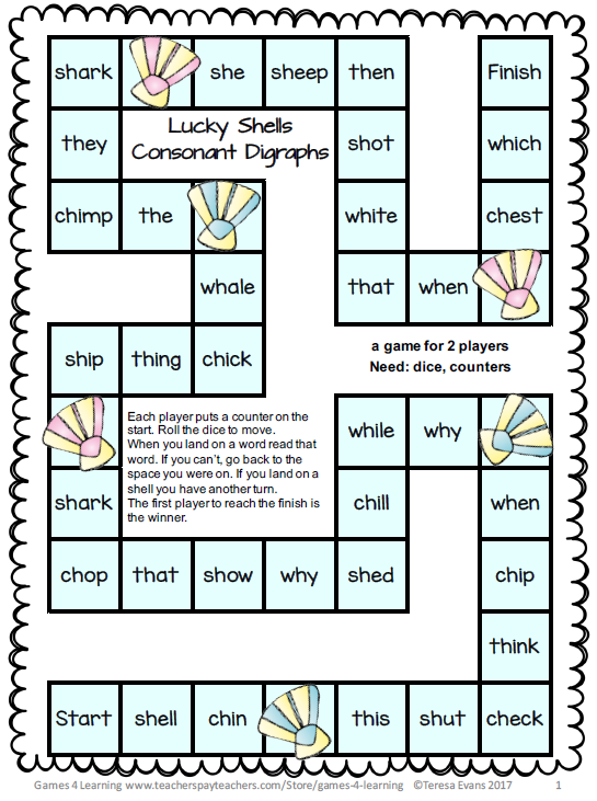 Shells Consonant Digraphs - Schoolhouseteachers.com