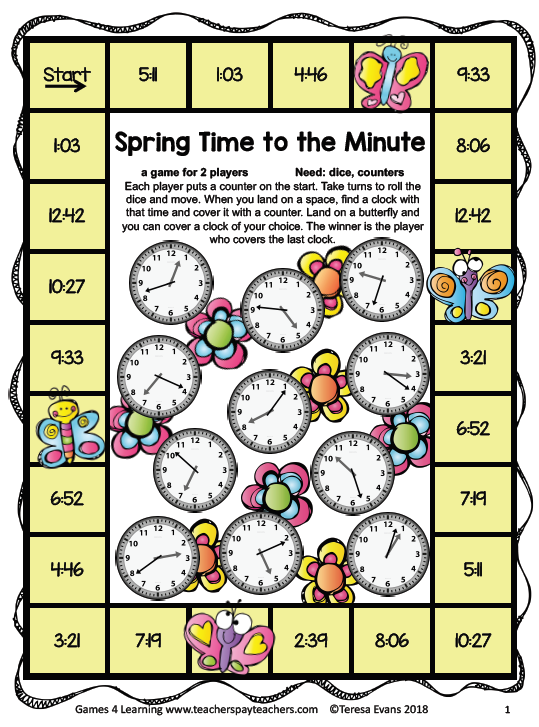 Spring Time to the Minute - SchoolhouseTeachers.com